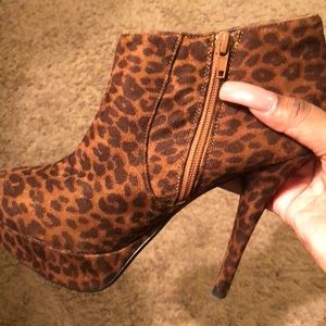 Leopard print booties